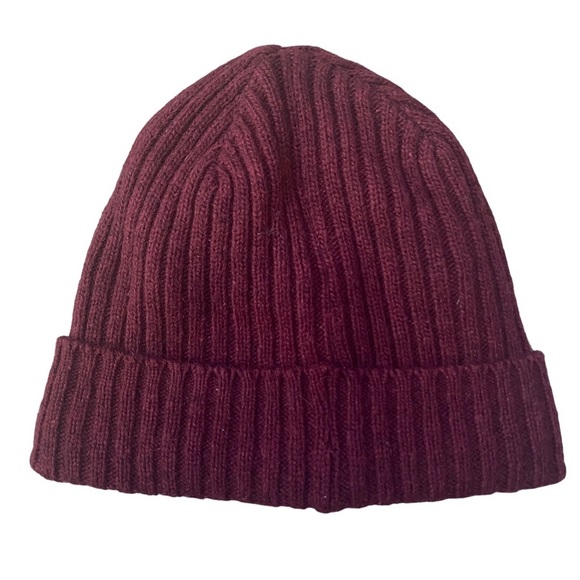 H&m Divided Burgundy Ribbed Stocking Hat One Size - Picture 2 of 3